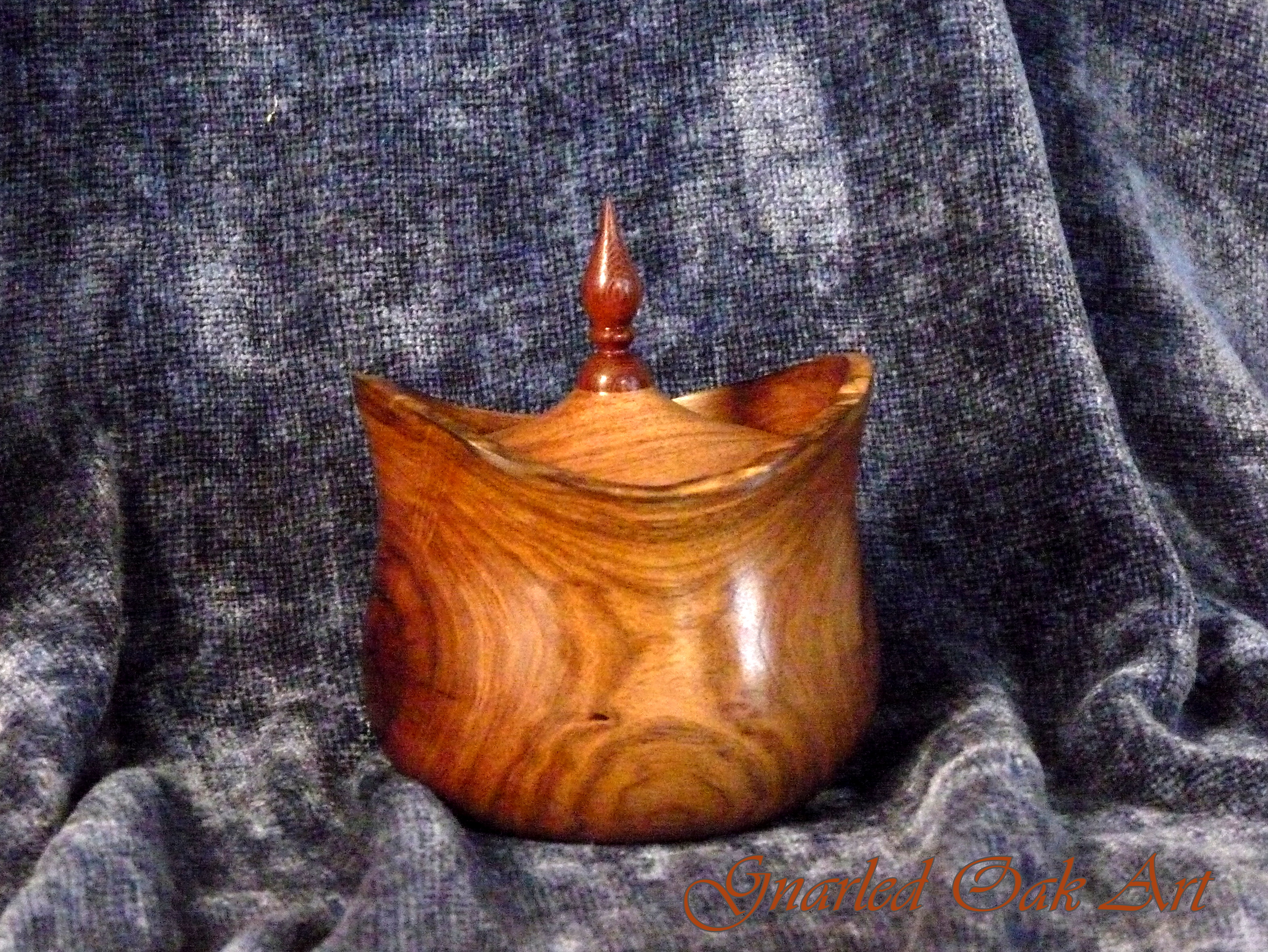 gnarled oak art, gnarled oak, wood, wood turning, sugar bowl, handmade, unique, natural edge, mesquite, kitchen, art, decor, upscale decor, natural